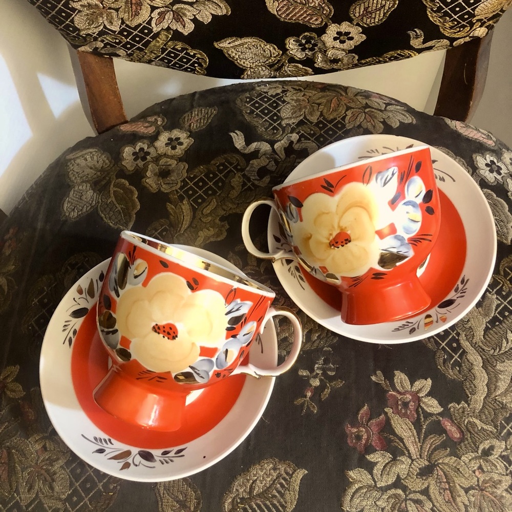 Vintage, Polonne Porcelain Factory, Made in Ukraine, Tea Cup & Saucer, Set of 2